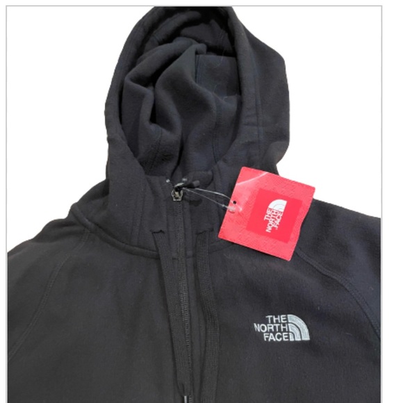 The North Face NWT size XS fleece full zip hooded black Tundra - Picture 2 of 6